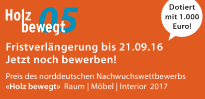 Fristverlängerung bis 21.09.2016: Jetzt noch bewerben!